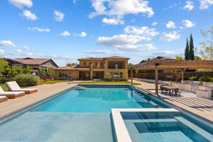 545 Ledge Street San Marcos resort style pool, spa and outdoor entertaining areas
