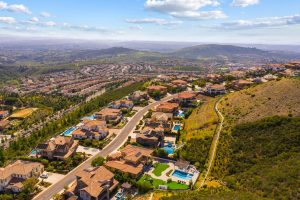 545 Ledge Street San Marcos aerial view of surrounding hills, community and panoramic vistas